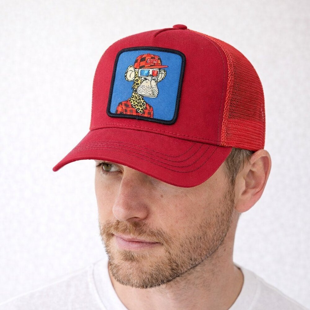 Bored Of Directors Red Ape Trucker Hat NWT | Snapback Graphic Cap - Picture 5 of 5
